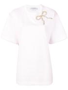 Vivetta Bead Embroidered Bow T-shirt - White