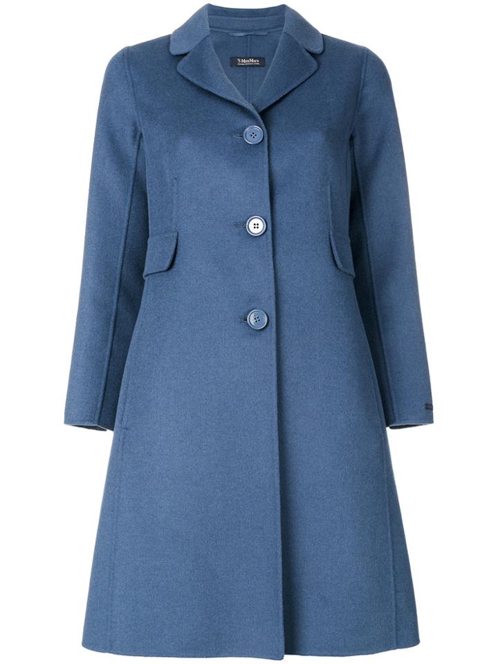 's Max Mara Single Breasted Coat - Blue