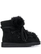 Tosca Blu Faux Fur Ankle Boots - Black