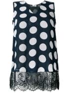 Liu Jo Polka Dot Sleeveless Blouse - Blue