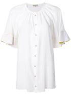 Emilio Pucci Contrast Cuff Gathered Top - White