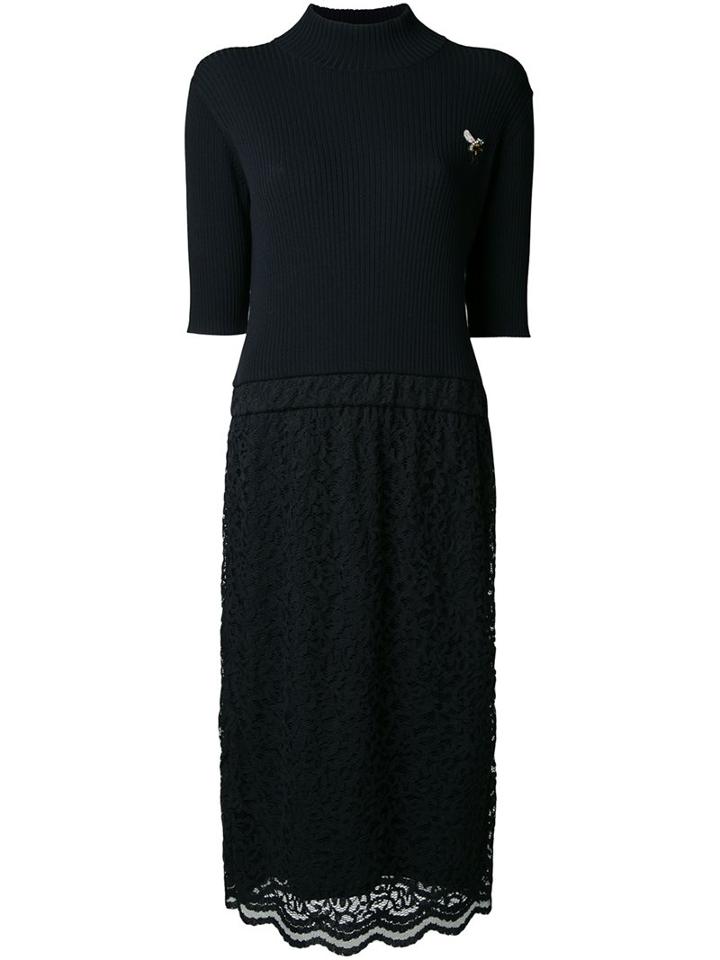 Muveil Roll Neck Short-sleeved Dress