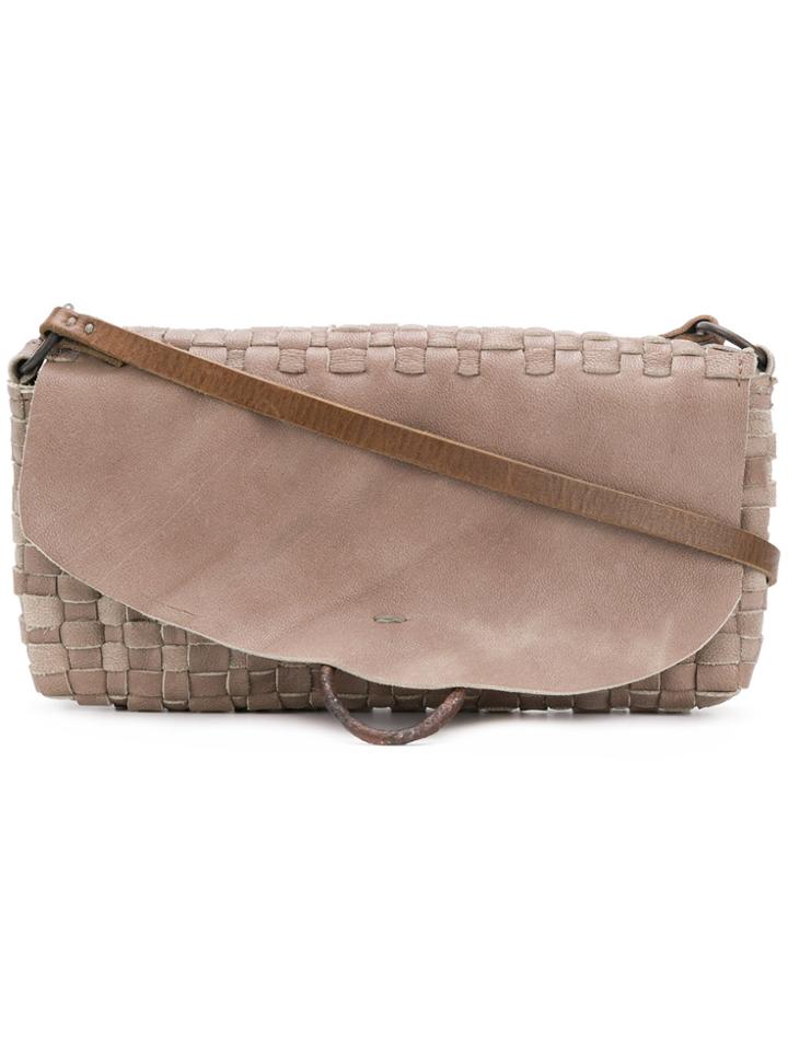 Tagliovivo Woven Flap Shoulder Bag - Brown