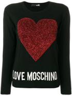 Love Moschino Logo Embroidered Sweater - Black