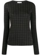 Vince Checked Slim-fit Jumper - Grey