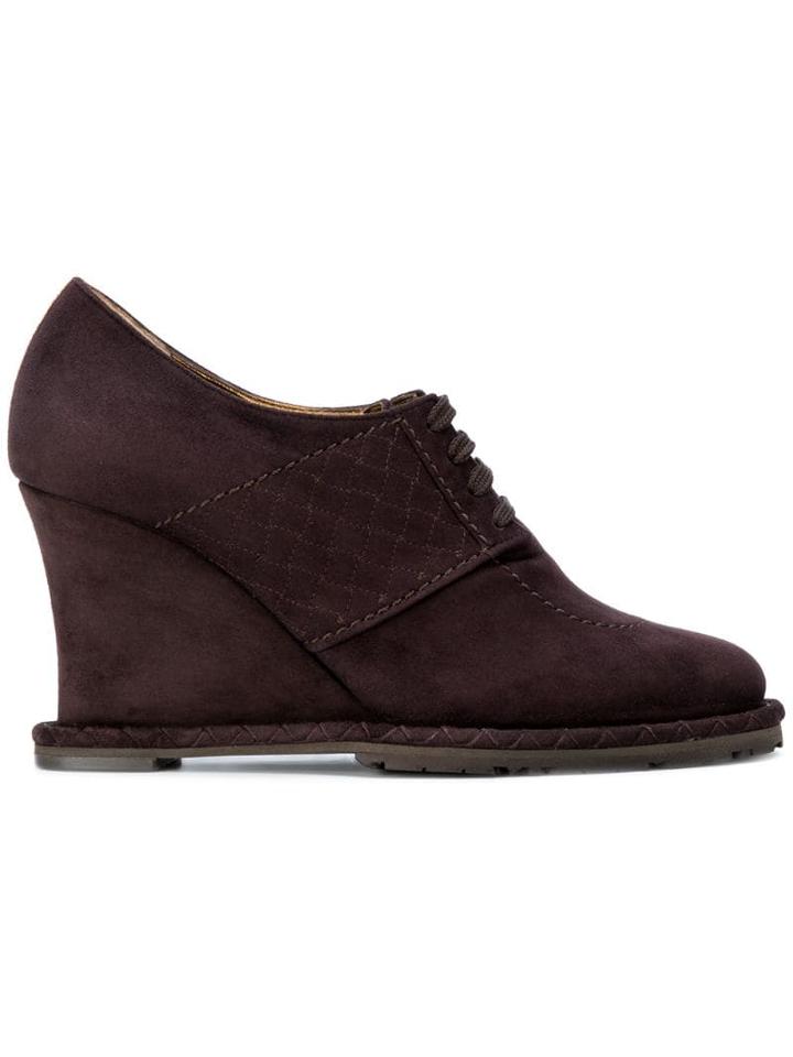 Bottega Veneta Wedge Lace-up Shoes - Brown