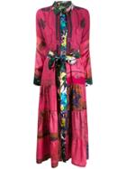 Rianna + Nina Vintage Silk Patchwork Shirt Dress - Pink