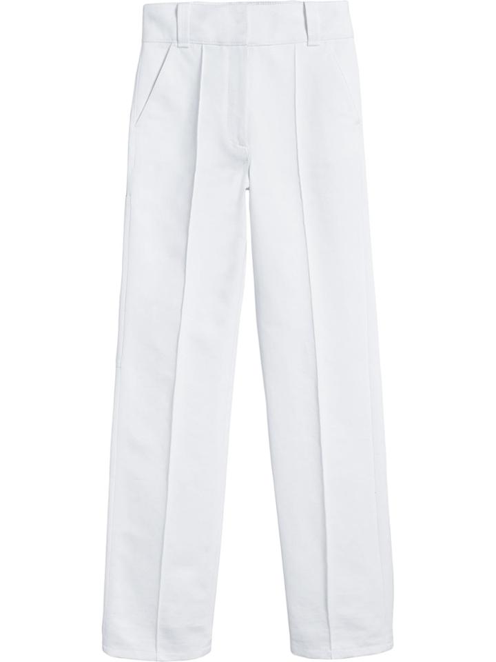 Burberry Cotton Drill High-waisted Trousers - White
