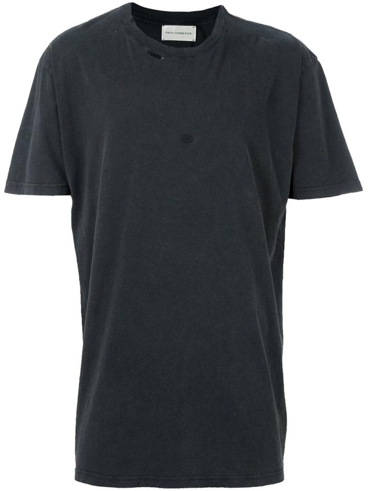 Faith Connexion Distressed T-shirt, Men's, Size: Large, Black, Cotton