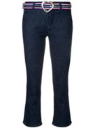 Love Moschino Cropped Flared Trousers - Blue