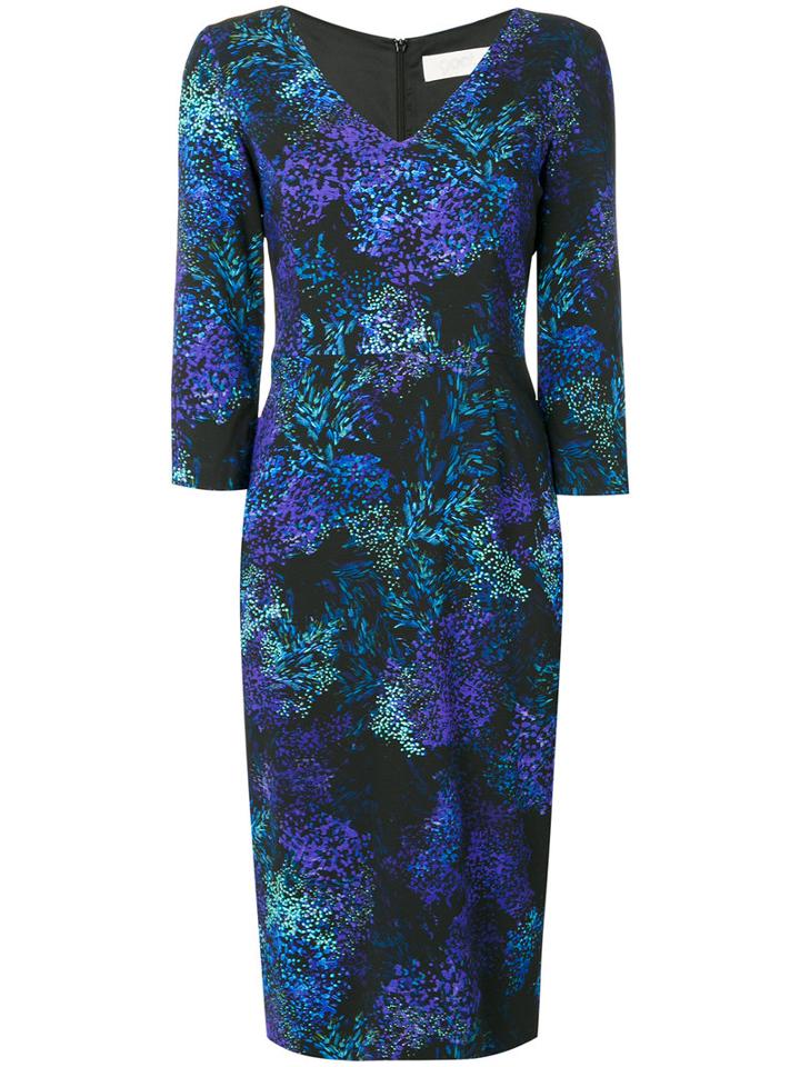 Goat - Erie V-neck Dress - Women - Elastodiene/polyester/acetate/viscose - 8, Blue, Elastodiene/polyester/acetate/viscose
