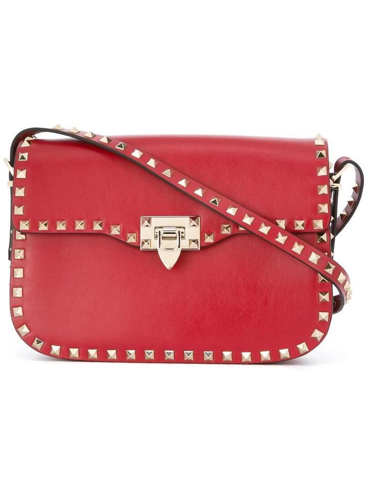 Valentino Valentino Garavani 'rockstud' Shoulder Bag, Women's, Red, Calf Leather