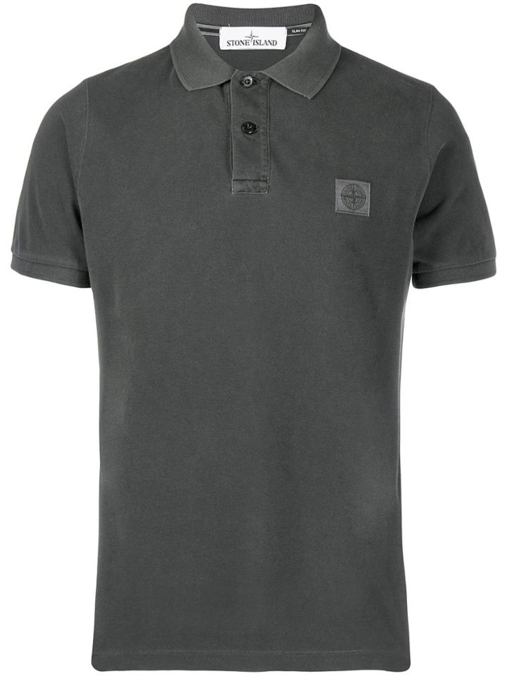 Stone Island Chest Patch Polo Shirt - Grey