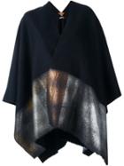 Ermanno Gallamini Metallic Effect Cape, Women's, Blue, Nylon/cashmere/virgin Wool
