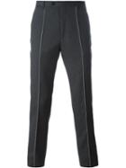 Maison Margiela Stitch Detail Tailored Trousers, Men's, Size: 46, Grey, Viscose/mohair/virgin Wool