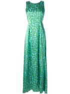 Ultràchic Printed Maxi Dress, Women's, Size: 42, Blue, Silk/spandex/elastane