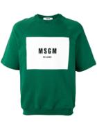 Msgm Logo Print Sweatshirt, Men's, Size: Large, Green, Cotton