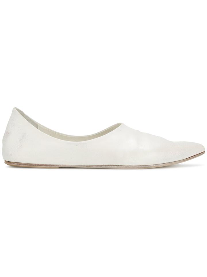 Marsèll Pointed Toe Ballerina Pumps - White