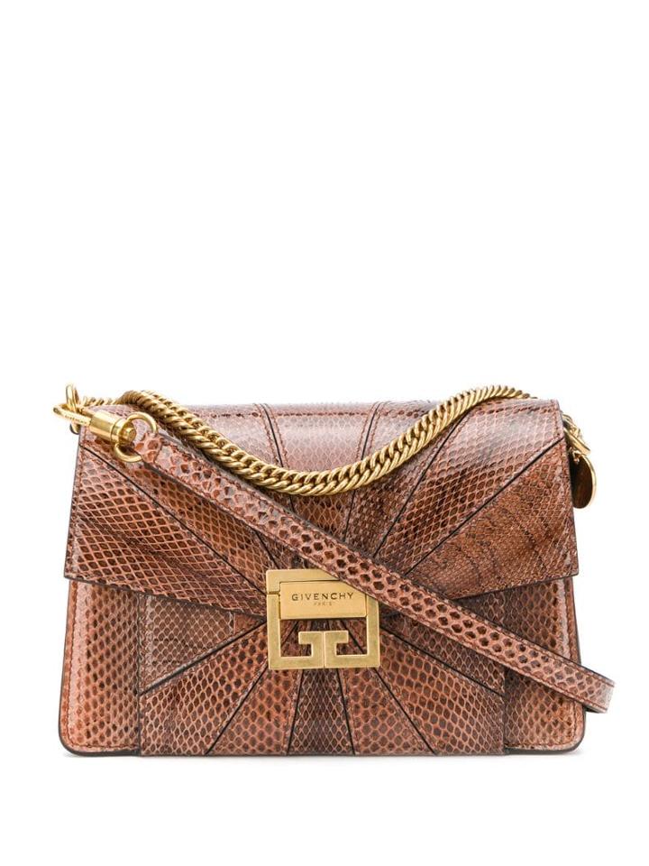 Givenchy Embossed Gv3 Shoulder Bag - Brown