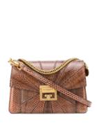 Givenchy Embossed Gv3 Shoulder Bag - Brown