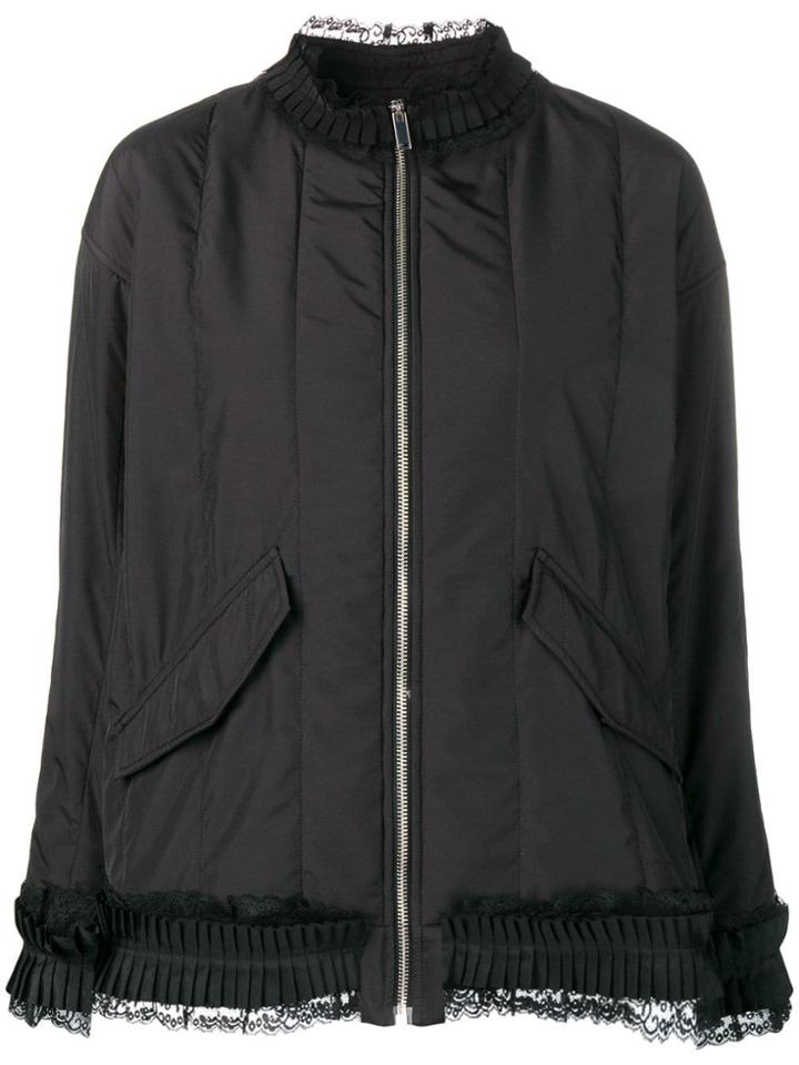 Mm6 Maison Margiela Lace Trim Jacket - Black