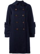 Layered Cuff Coat, Women's, Size: Xs, Blue, Polyester, Comme Des Garçons