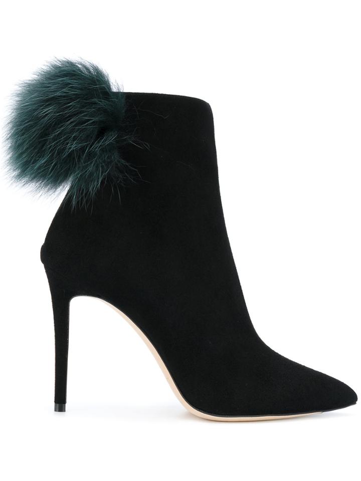 Jimmy Choo Tesler Pom Pom Ankle Boots - Black