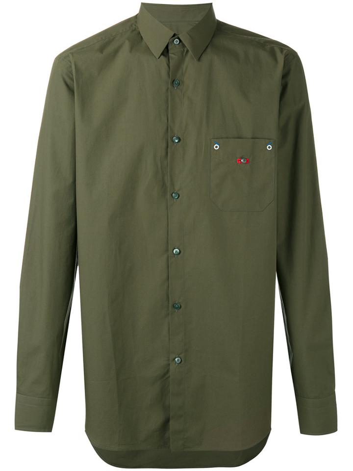 Fendi - Pocket Face Shirt - Men - Cotton - 42, Green, Cotton