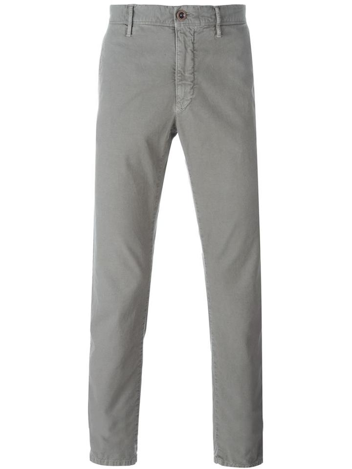 Incotex Slim Chino Trousers, Men's, Size: 33, Grey, Cotton/polyester/spandex/elastane
