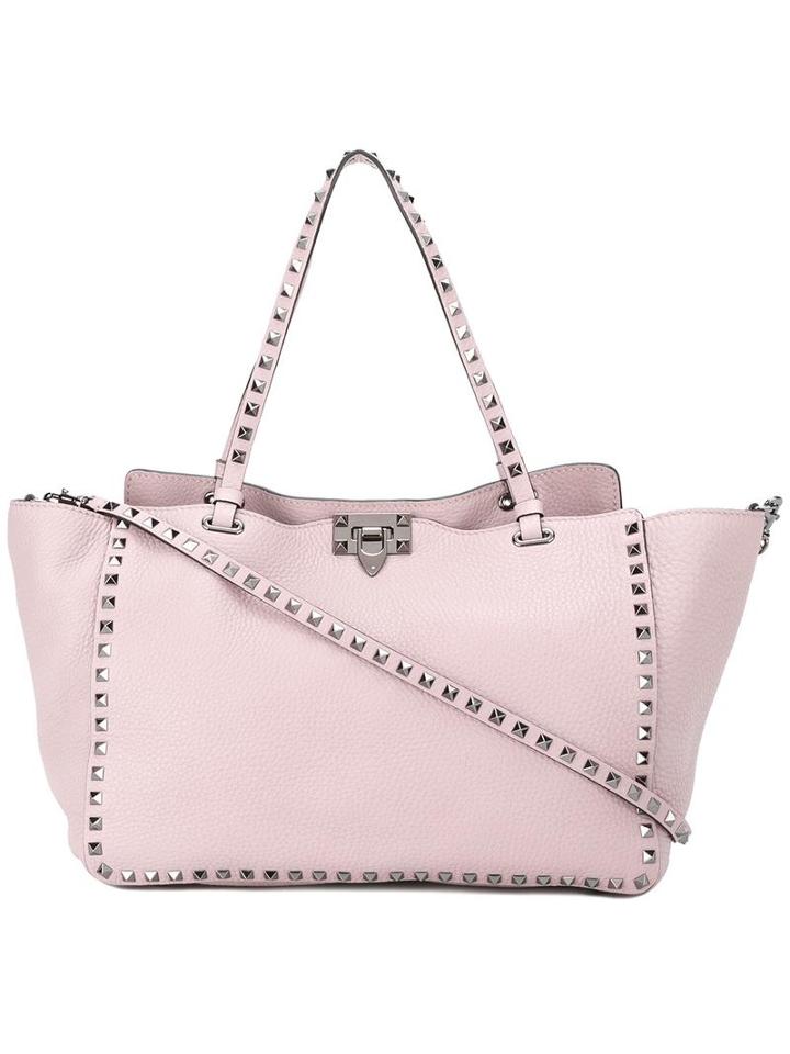 Valentino Valentino Gravani Rockstud Trapeze Tote, Women's, Pink/purple, Leather