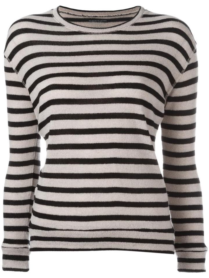 Majestic Filatures Striped Jumper, Women's, Size: 1, Nude/neutrals, Cashmere/merino