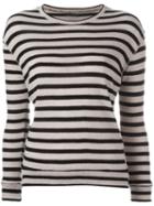 Majestic Filatures Striped Jumper, Women's, Size: 1, Nude/neutrals, Cashmere/merino