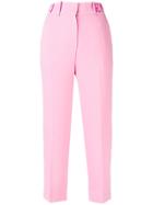Emporio Armani Branded High-waisted Straight Trousers - Pink