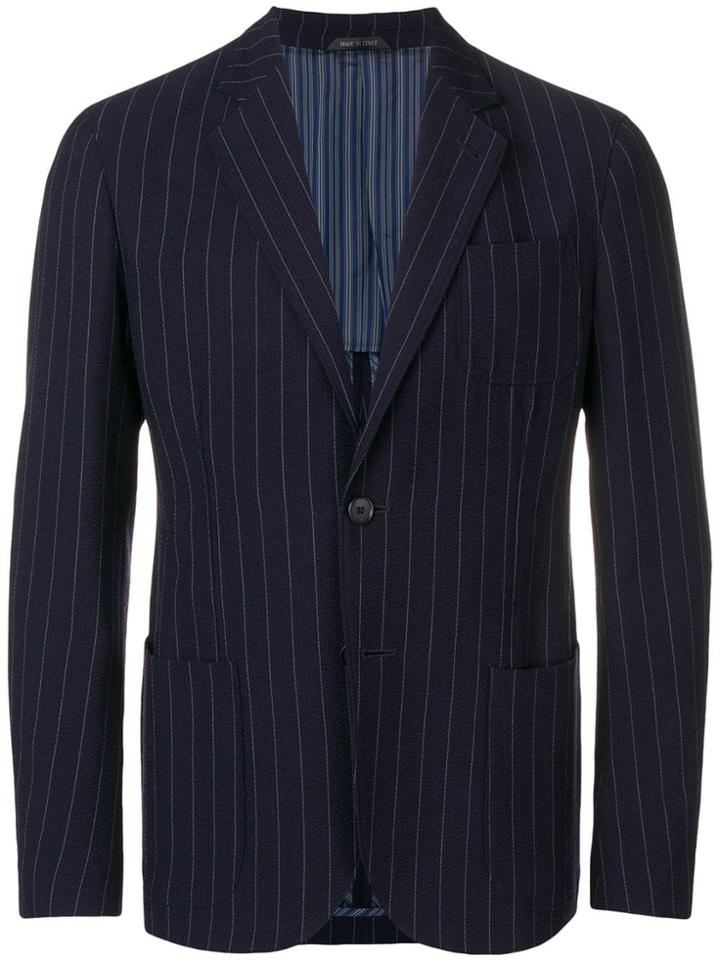 Giorgio Armani Pinstripe Blazer - Blue