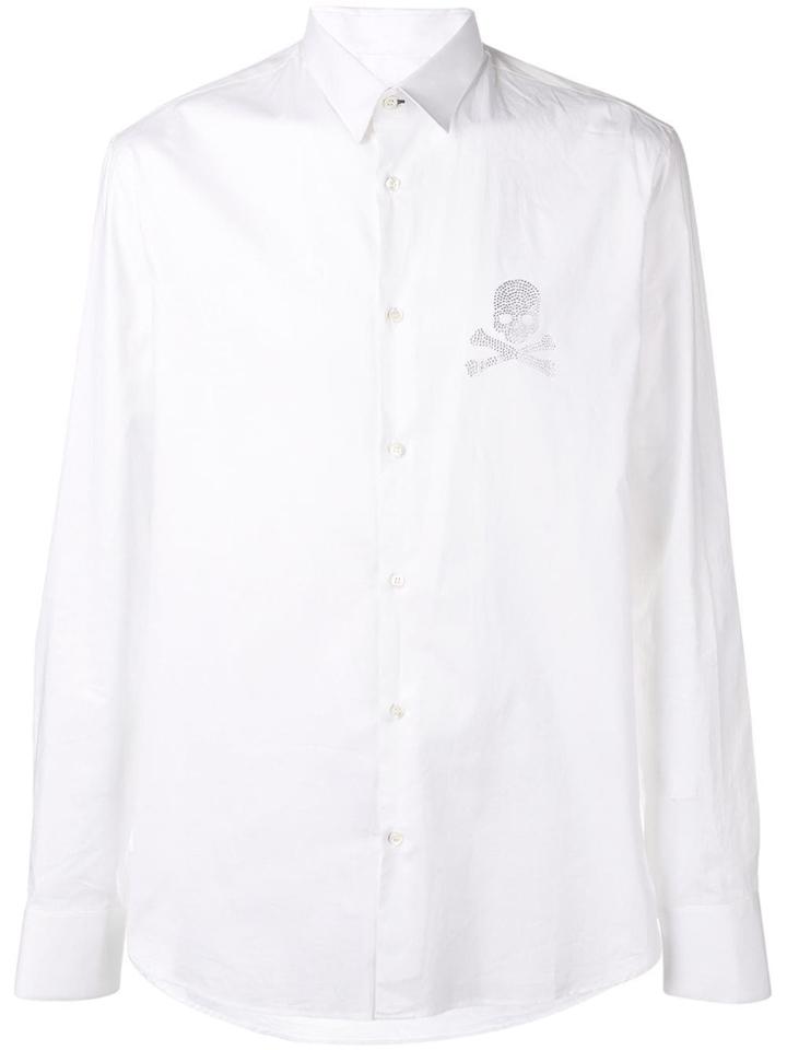 Philipp Plein Crystal Skull Crest Shirt - White
