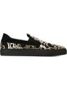 Cesare Paciotti Baroque Mirrored Sneakers, Men's, Size: 8, Black, Calf Leather/rubber