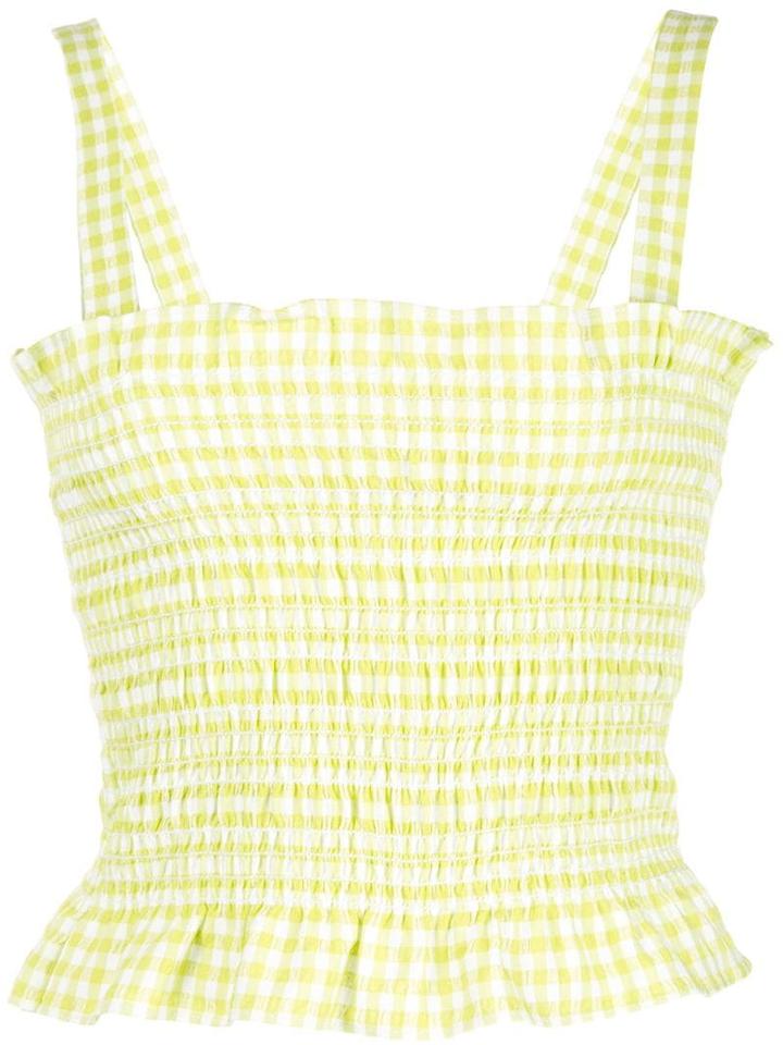 Callipygian Gingham Smock Top - Green