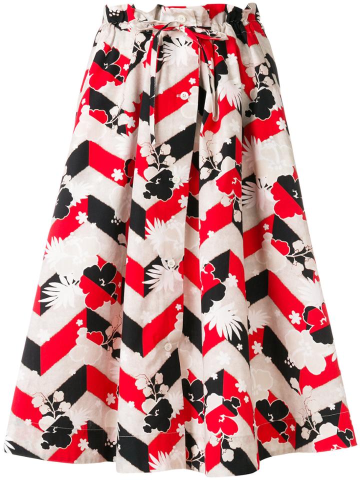 Maison Kitsuné Printed A-line Skirt - Multicolour