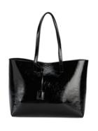 Saint Laurent Black Patent Leather Shopping Tote Bag