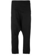 Nostra Santissima - Drop-crotch Tailored Trousers - Women - Cotton/linen/flax - 42, Black, Cotton/linen/flax