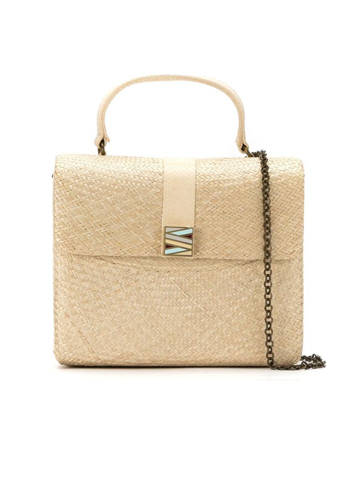 Serpui Straw 'riabun' Bag - Neutrals