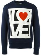 Love Moschino Logo Print Sweatshirt, Men's, Size: Small, Blue, Cotton