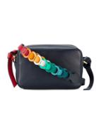 Anya Hindmarch Mini Blue Leather Raiinbow Strap Bag