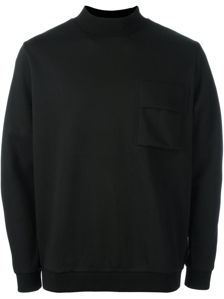 Oamc Quilted Sweatshirt, Men's, Size: Xxl, Black, Cotton/polyamide/polyester/virgin Wool