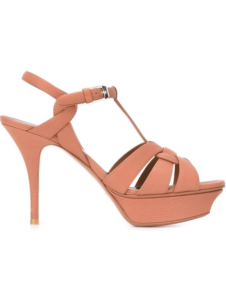 Saint Laurent Tribute Sandals, Women's, Size: 37, Pink/purple, Leather