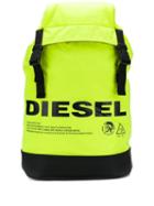 Diesel Neon Logo Warning Backpack - Yellow