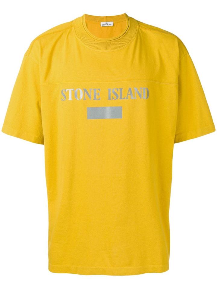 Stone Island Logo Print T-shirt - Yellow