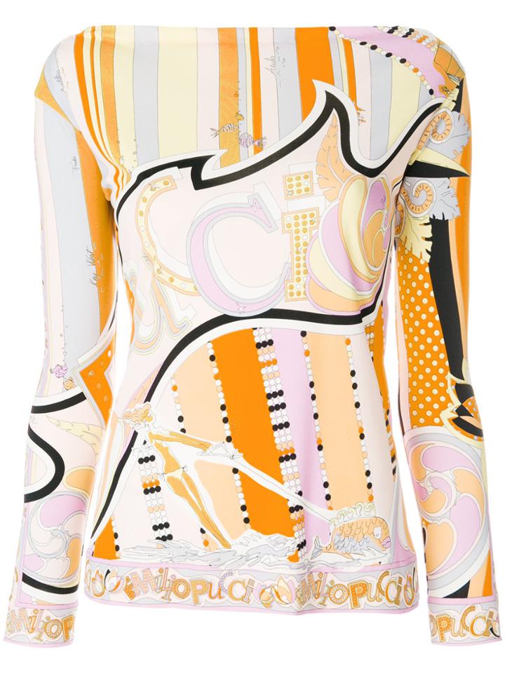 Emilio Pucci Fitted Longsleeved Blouse - Multicolour