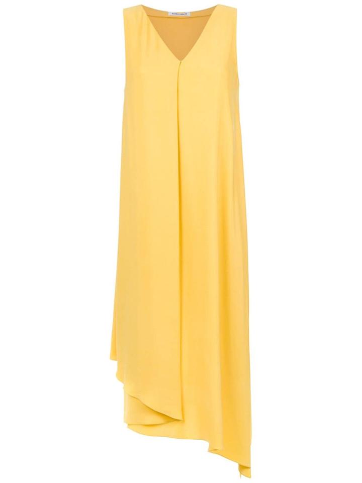 Gloria Coelho Asymmetrical Silk Dress - Yellow & Orange