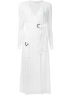 A.l.c. Belted Wrap Dress, Women's, Size: 4, White, Acetate/viscose